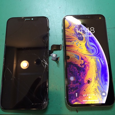 iPhoneXS画面修理後
